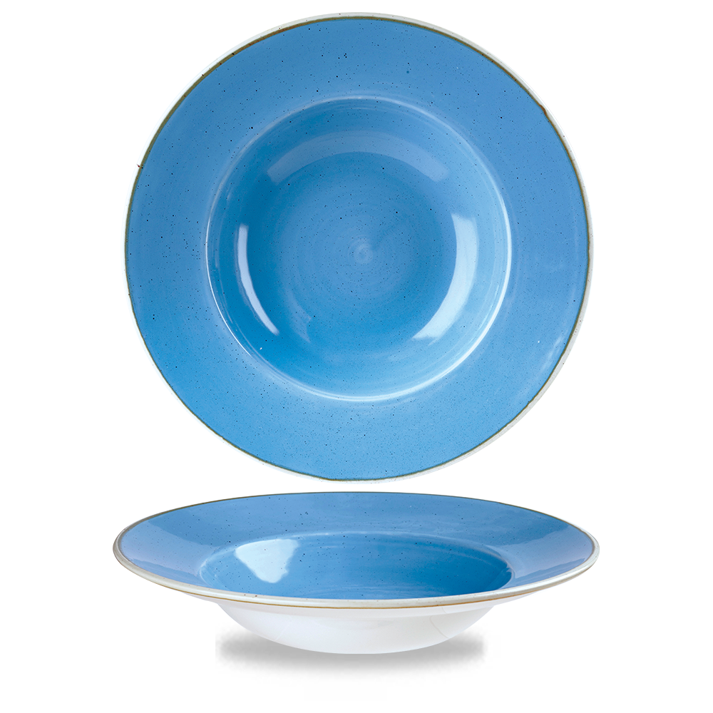 Churchill Super Vitrified Stonecast Cornflower Blue Teller Tief 28cm, 12 Stück