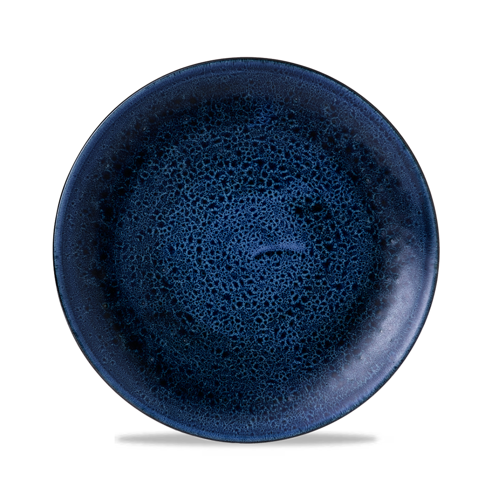 Churchill Super Vitrified Stonecast Plume Ultramarine Flache Coup Teller, 28,8 cm, 12 Stück