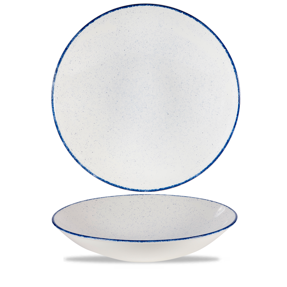 Churchill Super Vitrified Stonecast Indigo Coupe Buffet Schale Tief 38,5cm, 4 Stück
