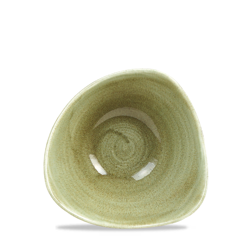 Churchill Super Vitrified Stonecast Patina Burnished Green Bowl Dreieck, 15,3 cm / 26 cl, 12 Stück