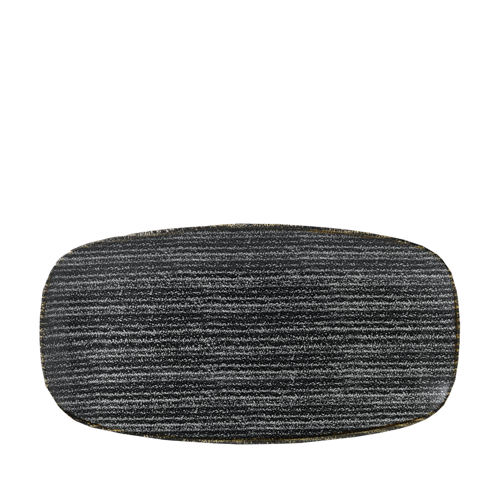 Churchill Super Vitrified Studio Prints Homespun Platte, 6er Set, Kohleschwarz, rechteckig, 35,5 x 18,9 cm