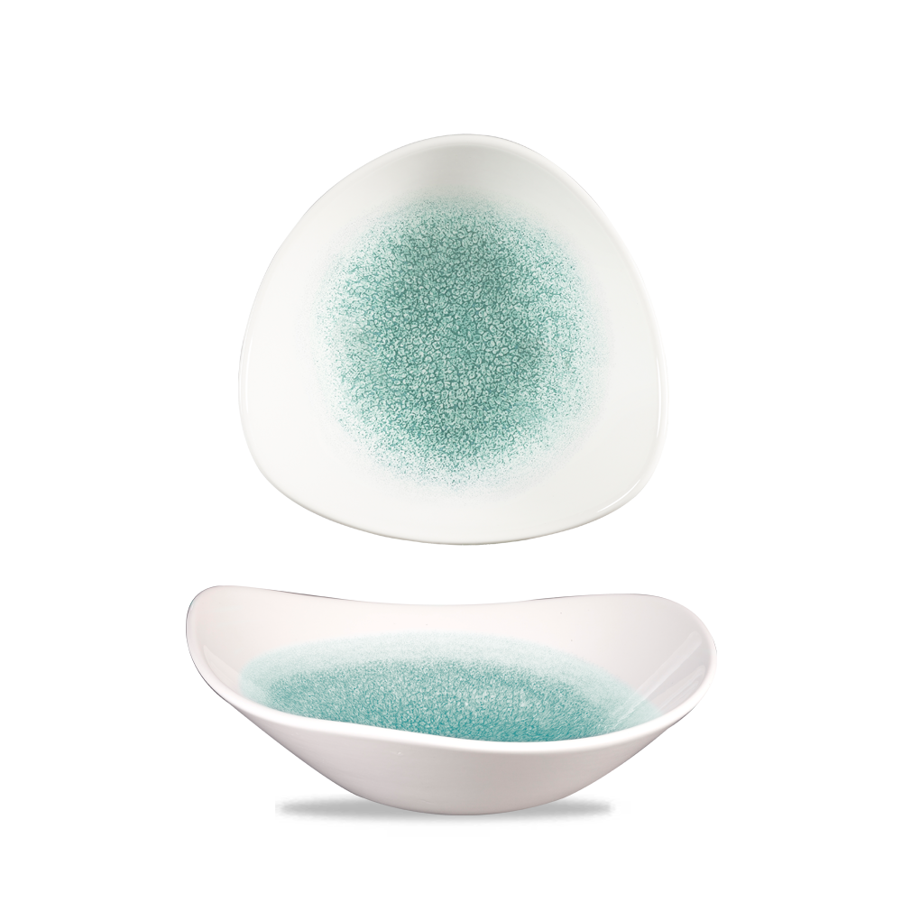 Churchill Super Vitrified Studio Prints Raku Jade Green Bowl Dreieck, 18,5 cm / 37 cl, 12 Stück
