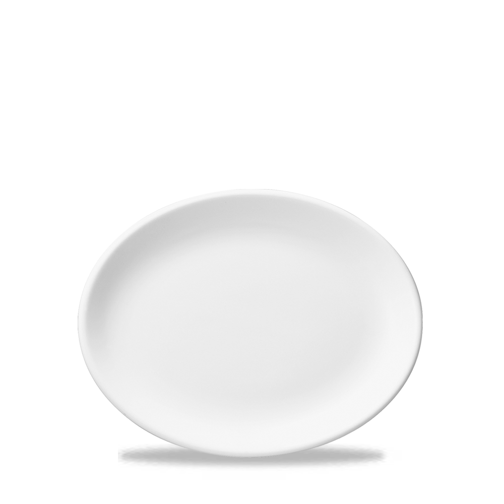 Churchill Super Vitrified Oval Coup Platte, 30,5 cm, 12 Stück, Weiß