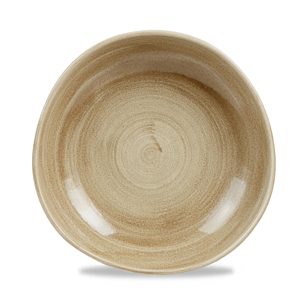 Churchill Super Vitrified Stonecast Patina Antique Taupe Teller Tief Organisch, 25,3 cm, 12 Stück
