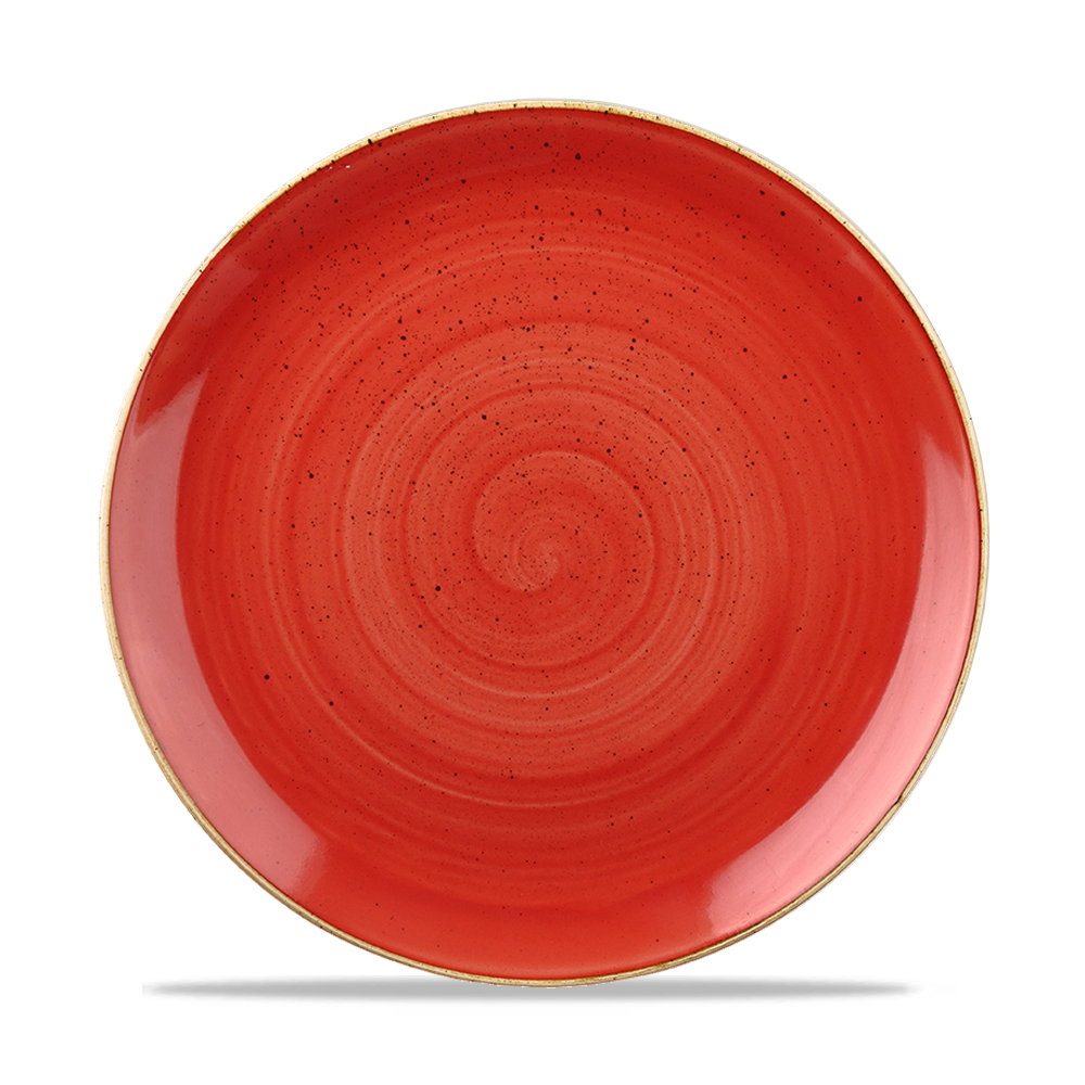 Churchill Super Vitrified Stonecast Berry Red Flache Coup Teller, 26 cm, 12 Stück