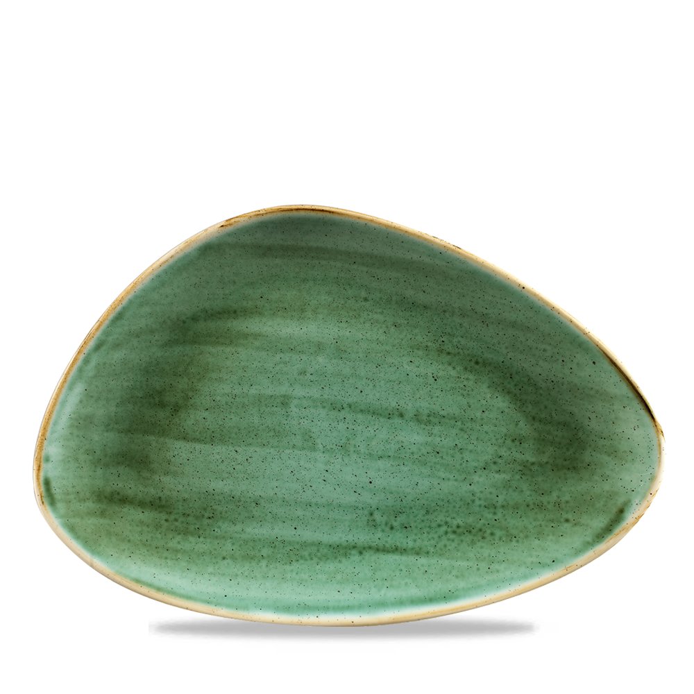 Churchill Super Vitrified Stonecast Samphire Green Chefs Platte Dreieck 30.4x20.5cm, 6 Stück