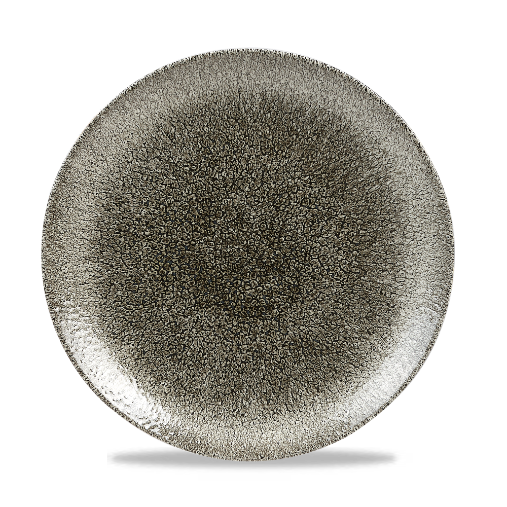 Churchill Super Vitrified Studio Prints Raku Quartz Black Flache Coup Teller, 26 cm, 12 Stück
