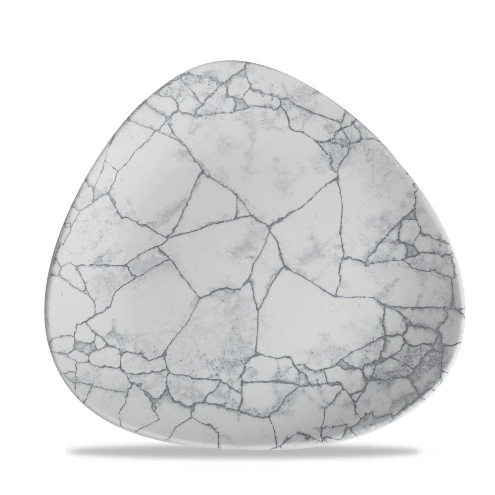 Churchill Super Vit Studio Prints Kintsugi Teller Flach Dreieckig 26,5 cm, 12 Stück Perlgrau Dreieck