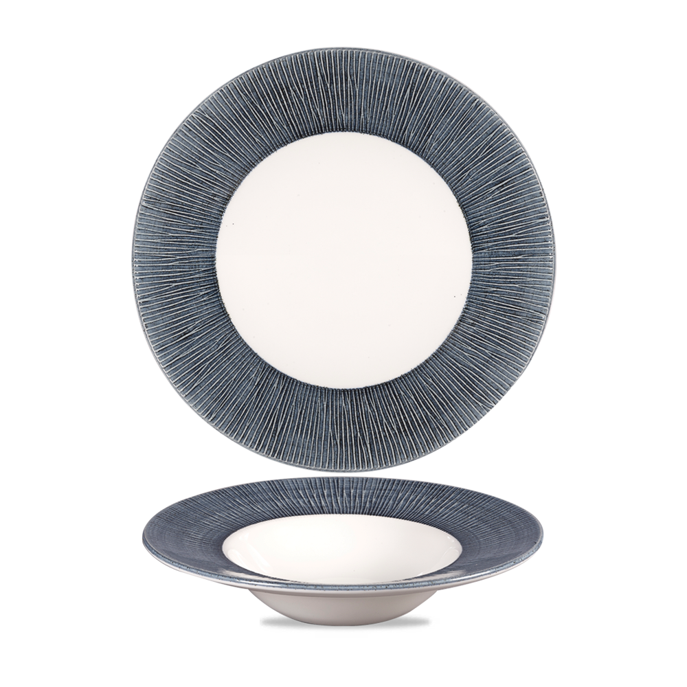 Churchill Super Vitrified Bambus Spinwash Mist Teller Tief 24cm, 12 Stück, Nebel, Rund