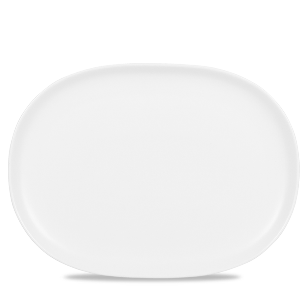 Churchill Alchemy Moonstone Ovale Platte 26.5 x 35.5cm, 6 Stück, Weiß, Oval