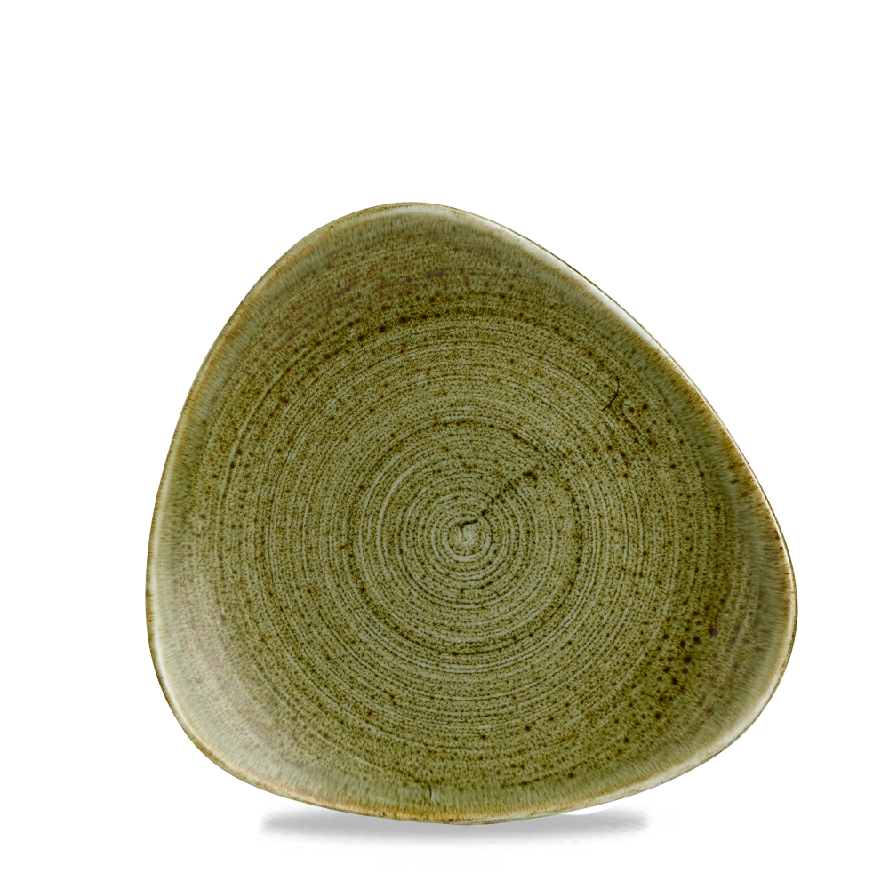 Churchill Super Vitrified Stonecast Plume Green Dreiecksteller, 22,9 cm, 12 Stück, Olive