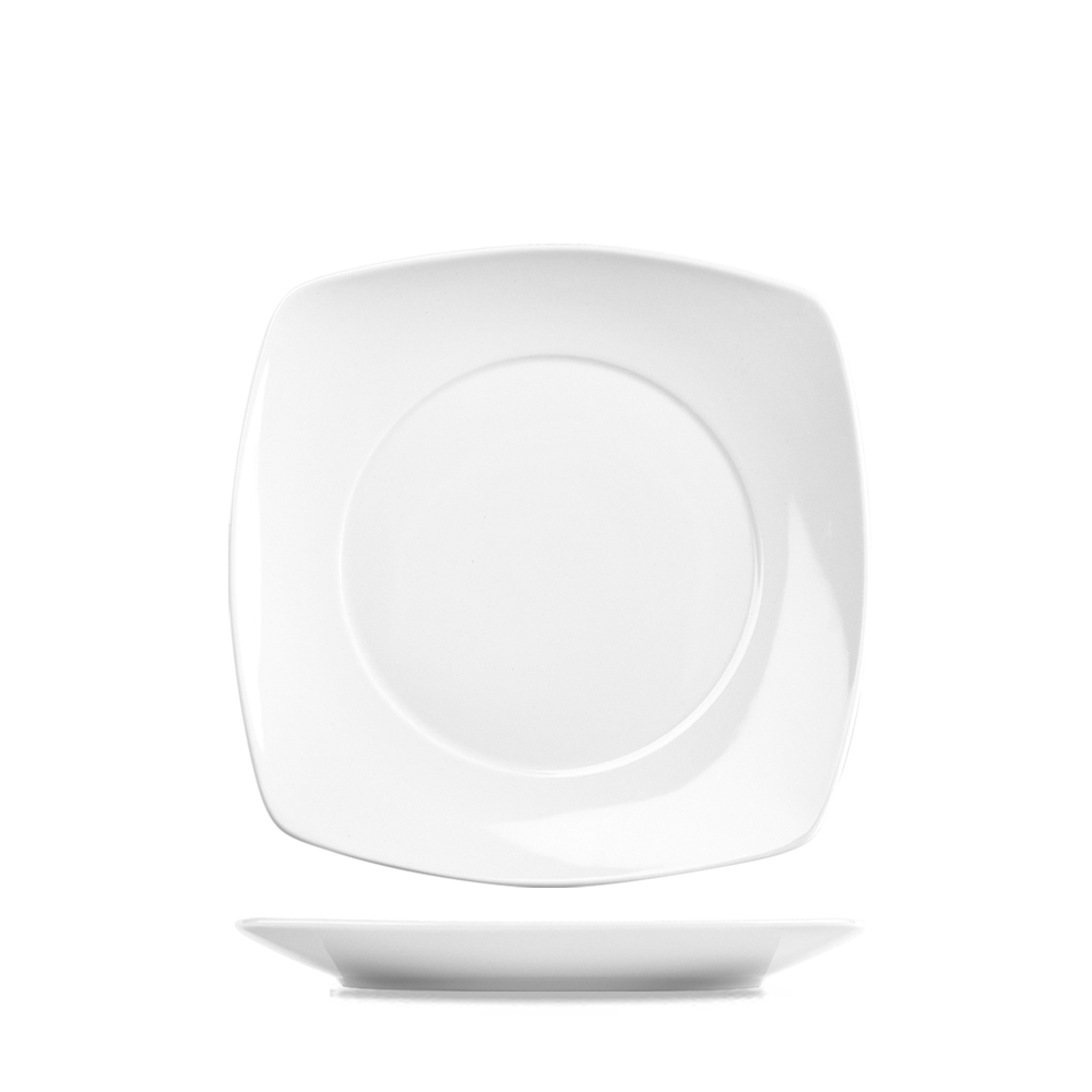 Churchill Art De Cuisine Menu Porcelain Quadratische Platte 17,5cm, 6 Stück, Weiß, Quadratisch