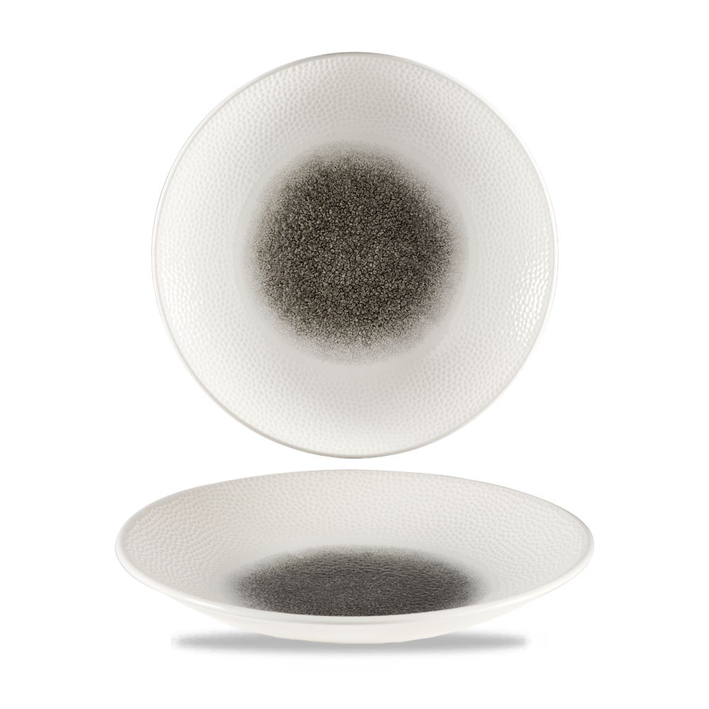 Churchill Isla Raku Quartz Schwarz Teller Tief Coup 25Cm, 12 Stück