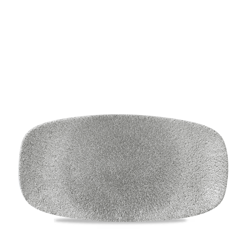 Churchill Super Vitrified Studio Prints Raku Jasper Grey Chefs Oblong Platte 29.8X15.3Cm, 12 Stück