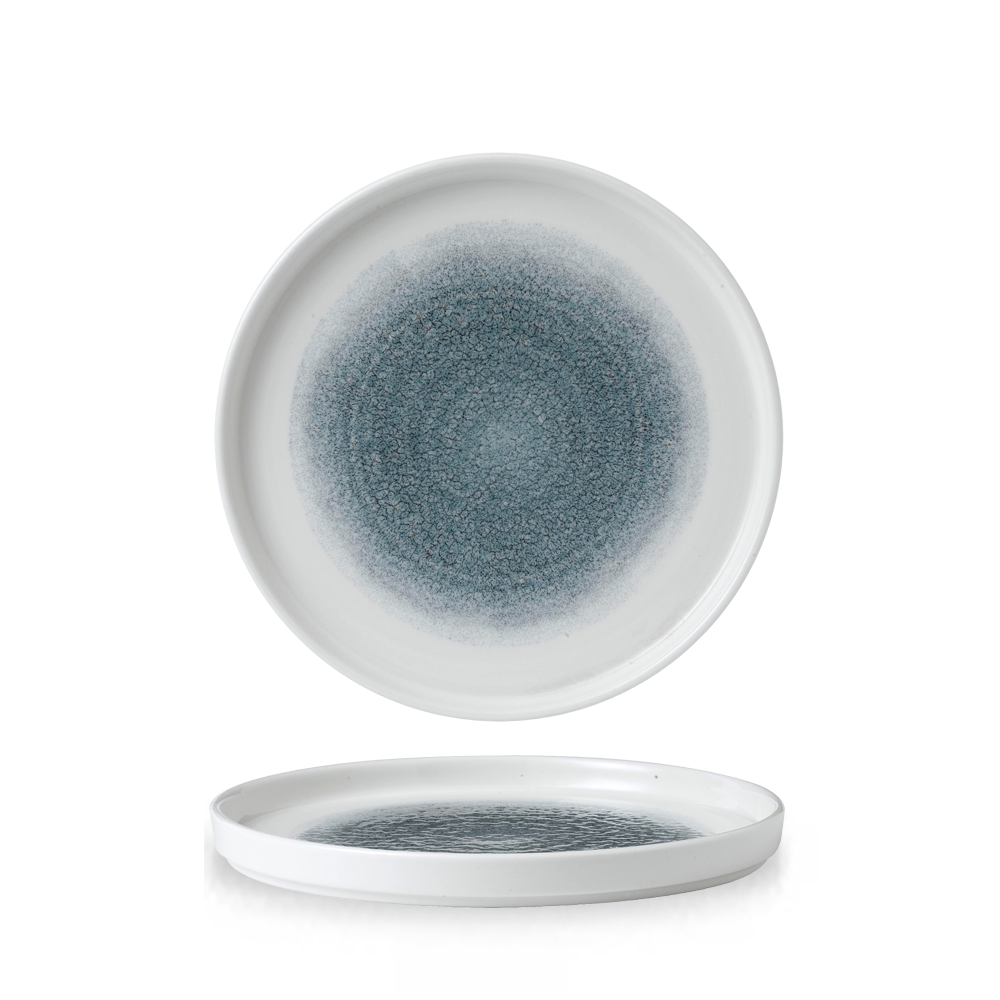 Churchill Super Vitrified Studio Prints Raku Topaz Blue Teller 21cm, 6 Stück