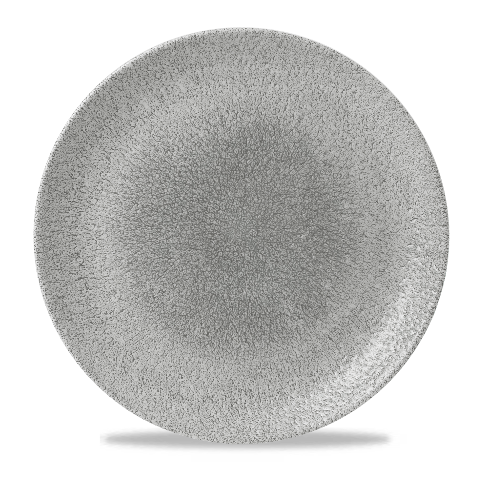 Churchill Super Vitrified Studio Prints Raku Jasper Grey Flache Coup Teller, 28,8 cm, 12 Stück, Rund