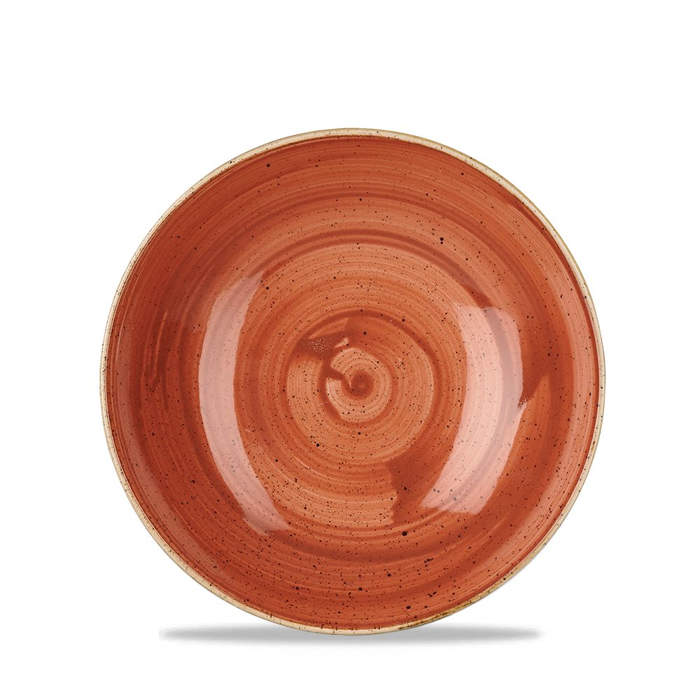 Churchill Super Vitrified Stonecast Orange Schale Tief Coup 18,2cm, 12 Stück, Gewürzorange, Rund
