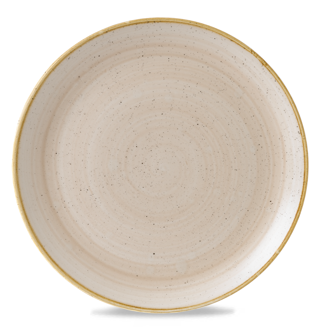 Churchill Super Vitrified Stonecast Nutmeg Cream Flache Coup Teller, 32,4 cm, 6 Stück