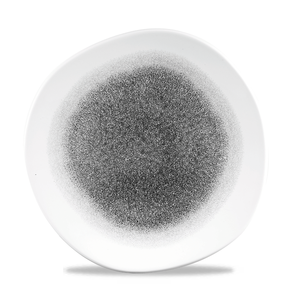 Churchill Super Vitrified Studio Prints Raku Quartz Black Teller Organisch 26,4 cm, 12 Stück