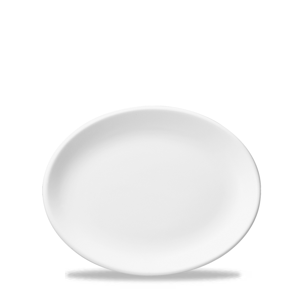 Churchill Super Vitrified Oval Coup Platte, 25,4 cm, 12 Stück, Weiß