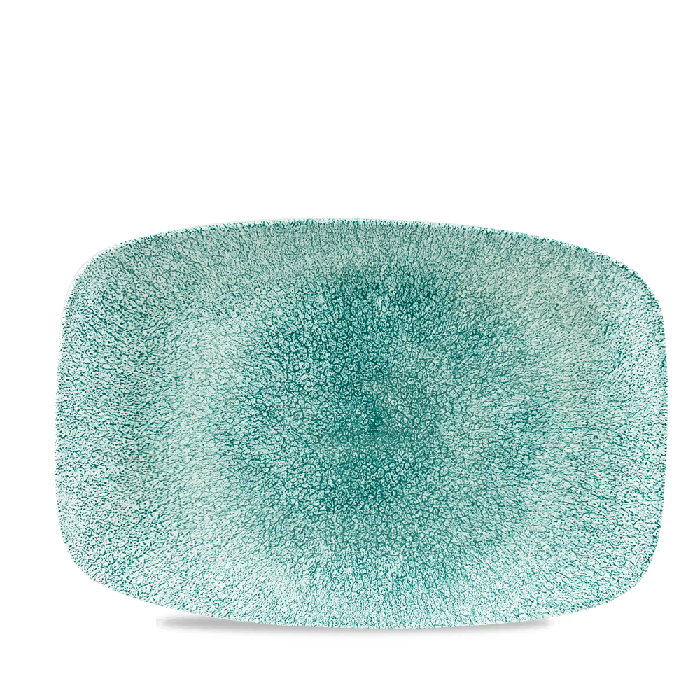 Churchill Super Vitrified Studio Prints Raku Jade Green Oblong Chefs Platte 30 x 19,9 cm, 6 Stück