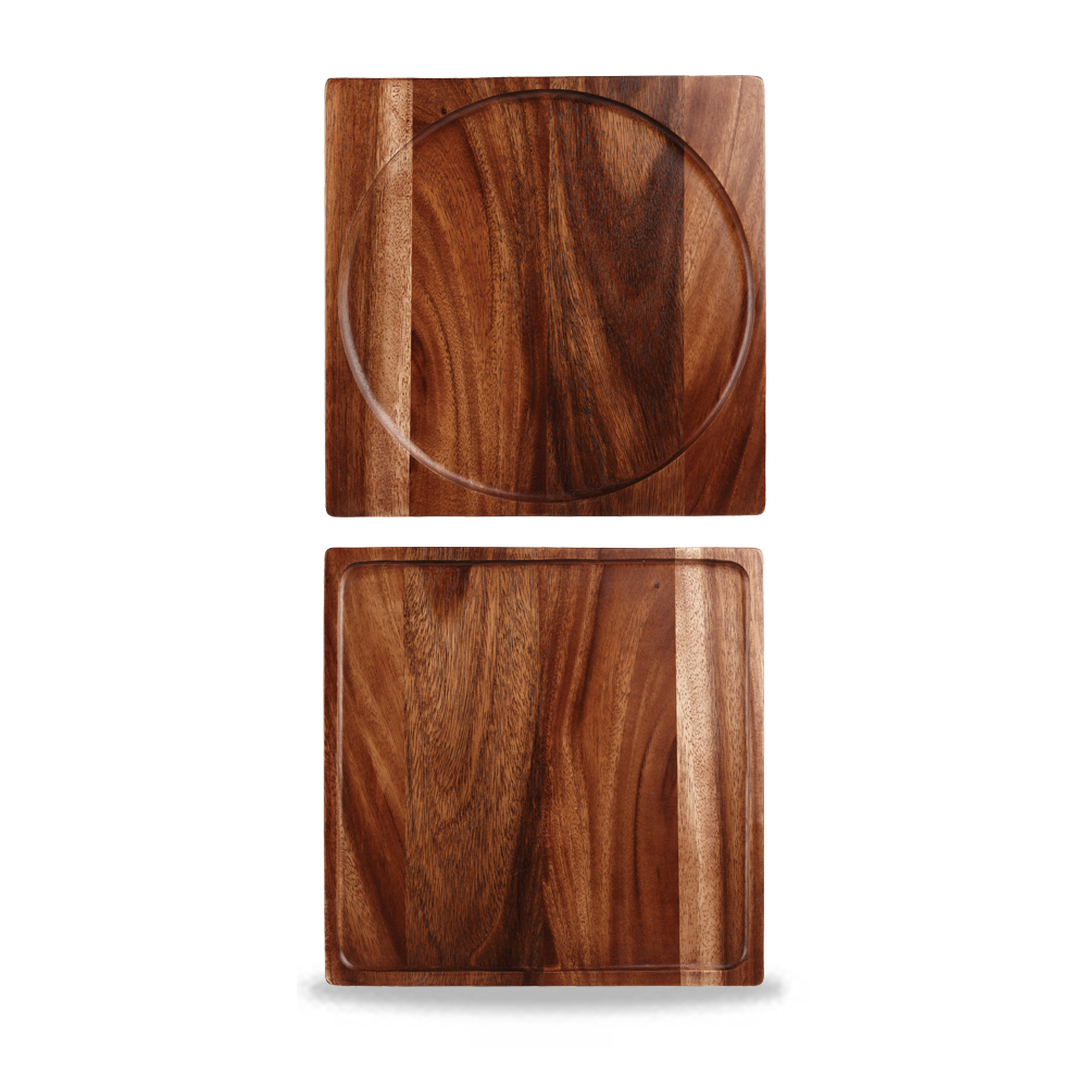 Churchill Holzbrett Quadratisch 30cm, 4 Stück, aus braunem Akazienholz Churchill Holzbrett Quadratisch 30cm, 4 Stück, aus braunem Akazienholz