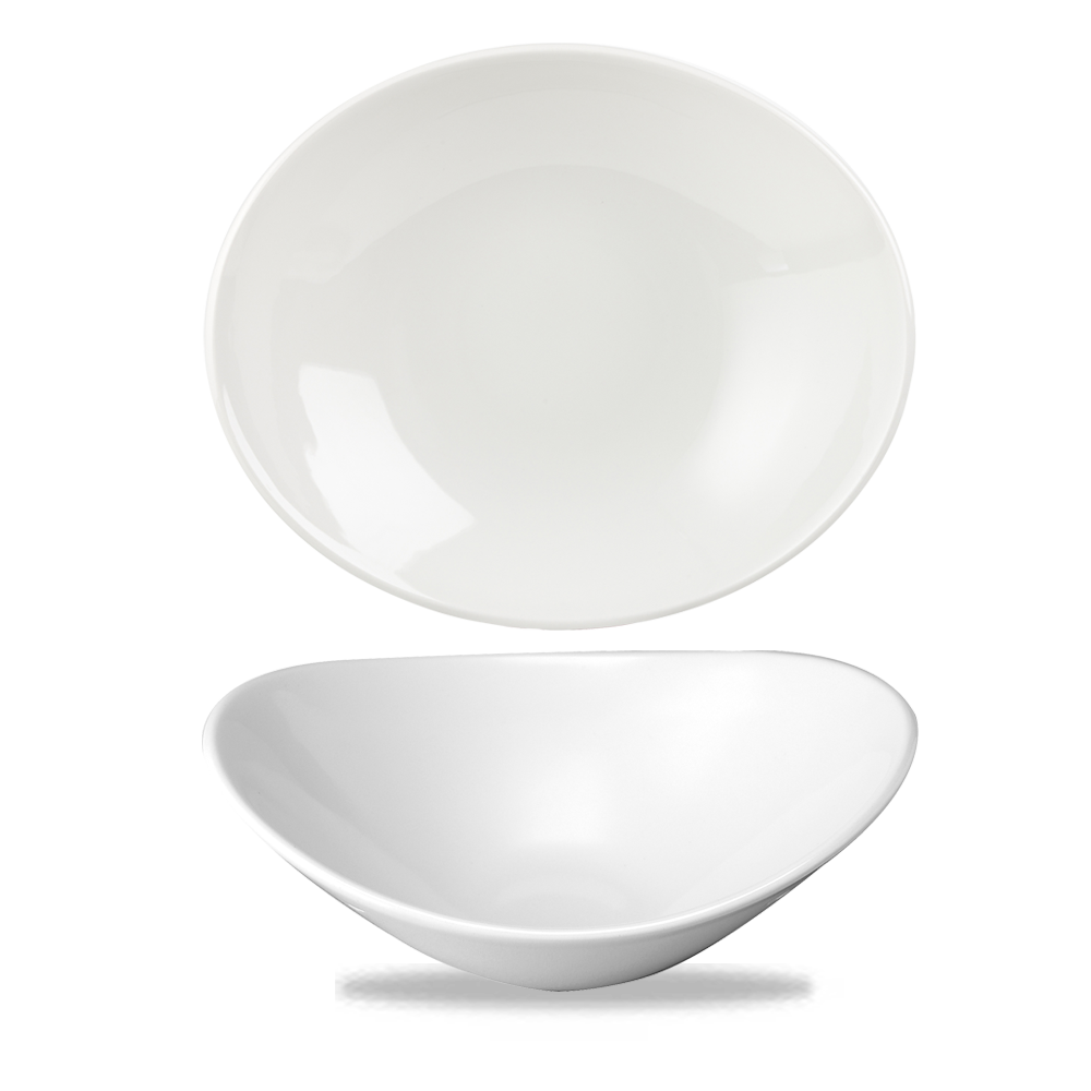 Churchill Super Vitrified Orbit Pasta Bowl Oval 25,5Cm /59,6Cl, 12 Stück, Weiß