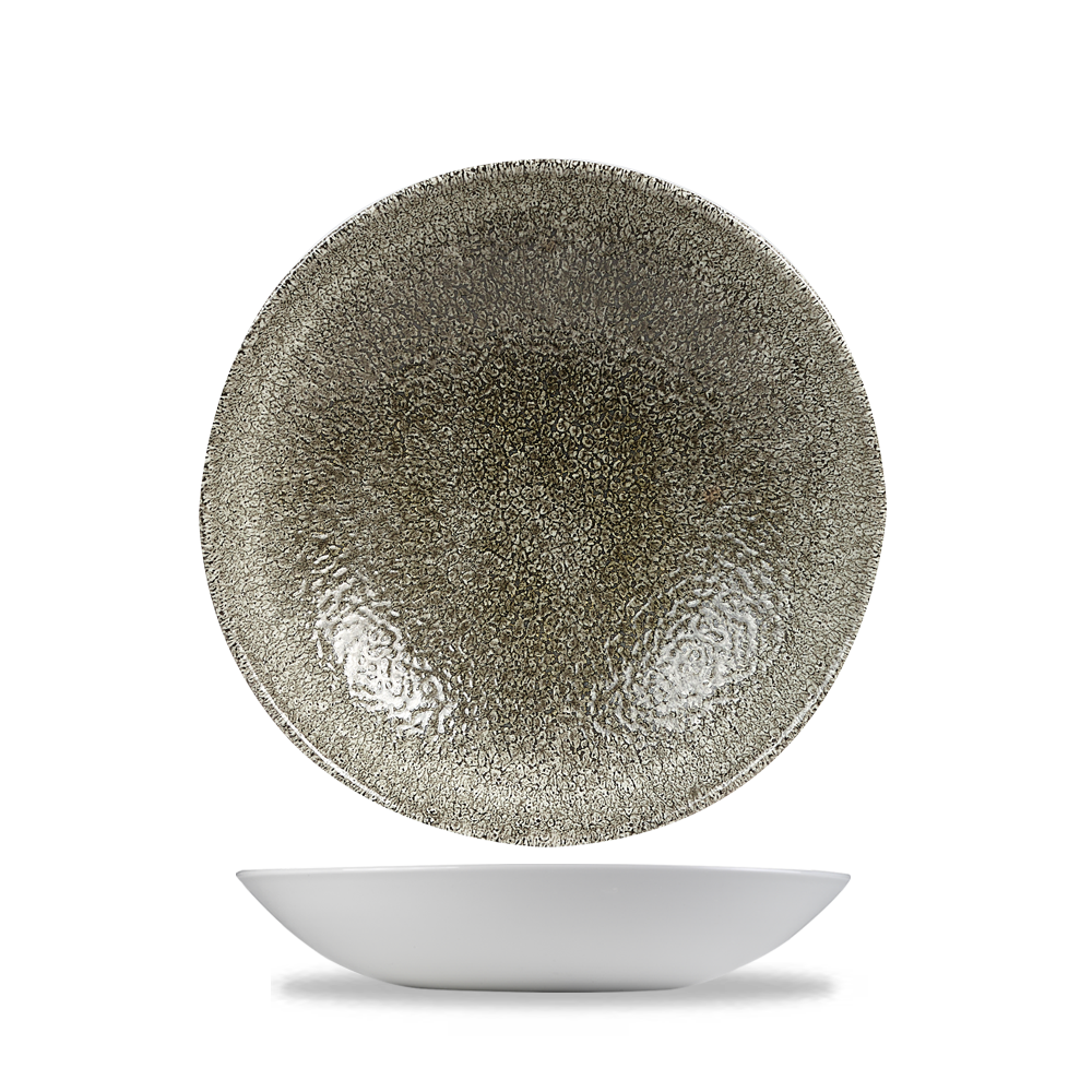 Churchill Super Vitrified Studio Prints Raku Raku Quartz Black Teller Tief Coup 18,2 cm, 12 Stück Raku Quartz Schwarz Rund