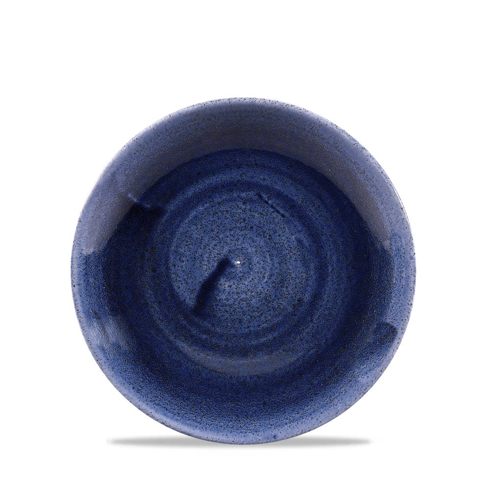 Churchill Super Vitrified Stonecast Patina Cobalt Blue Flache Coup Teller, 16,5 cm, 12 Stück