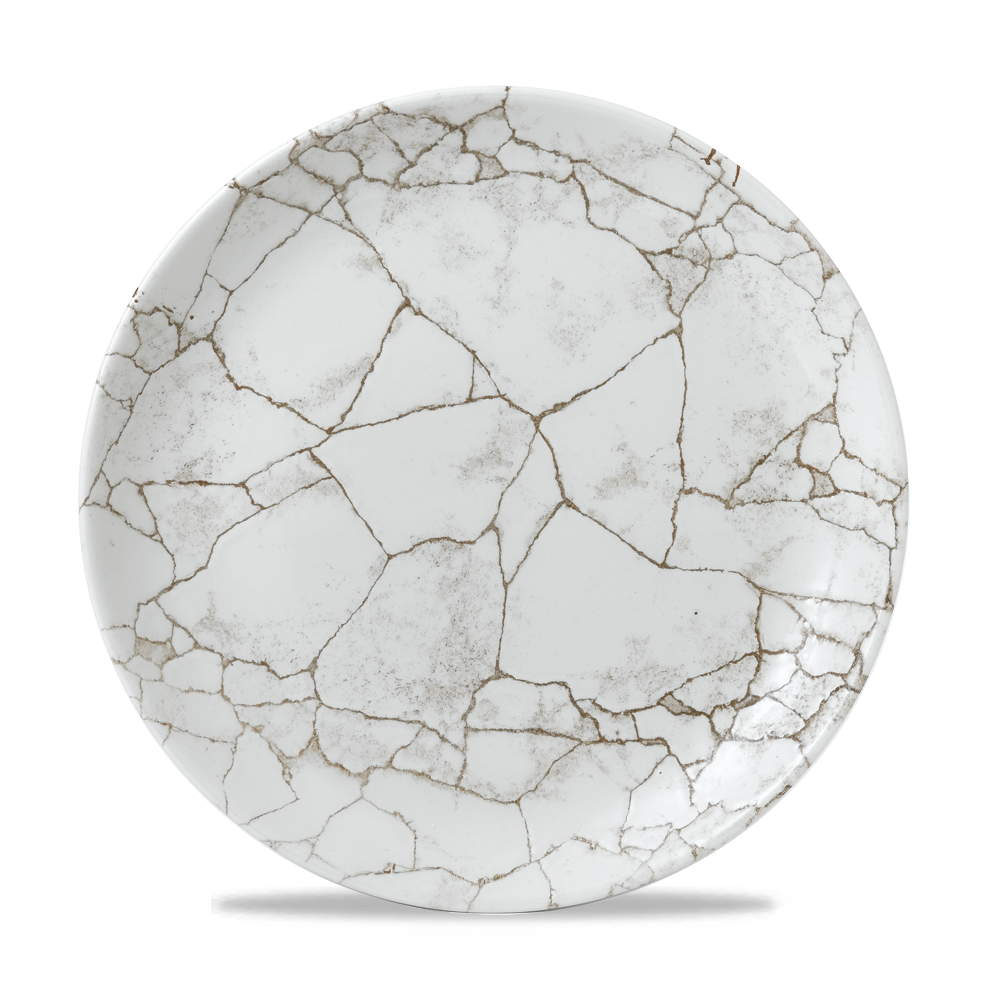 Churchill Super Vitrified Studio Prints Kintsugi Agate Grey Teller Flach Coup 28,8cm, 12 Stück