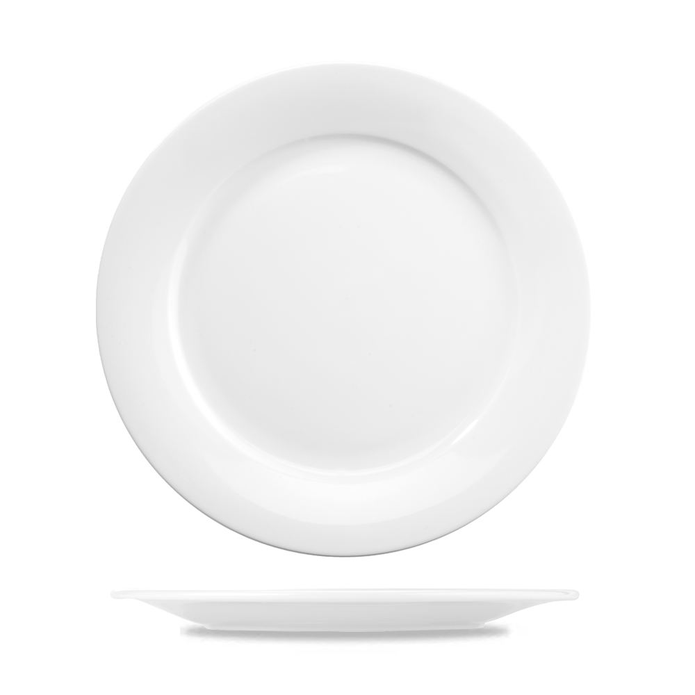 Churchill Art De Cuisine Menu Porcelain Flache Teller 27cm, 6 Stück, Weiß, Rund