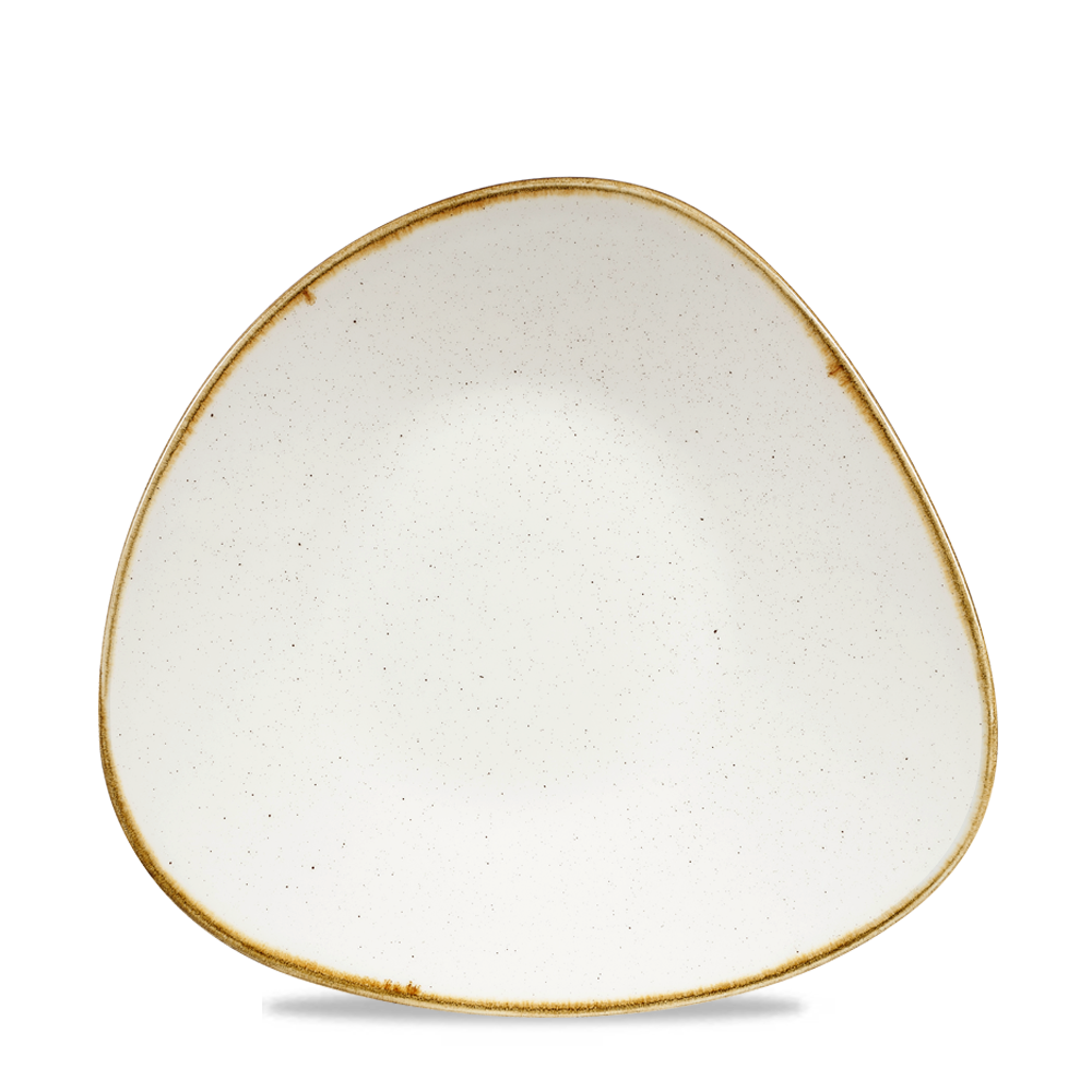 Churchill Super Vitrified Stonecast Dreiecksschale, 27,2 x 26,7 cm, 12 Stück, Barley Weiß