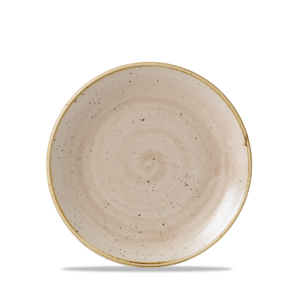 Churchill Super Vitrified Stonecast Nutmeg Cream Flache Coup Teller, 16,5 cm, 12 Stück