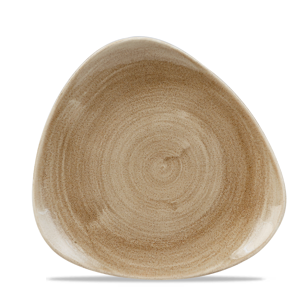 Churchill Super Vitrified Stonecast Patina Antique Taupe Dreiecksteller, 22,9 cm, 12 Stück