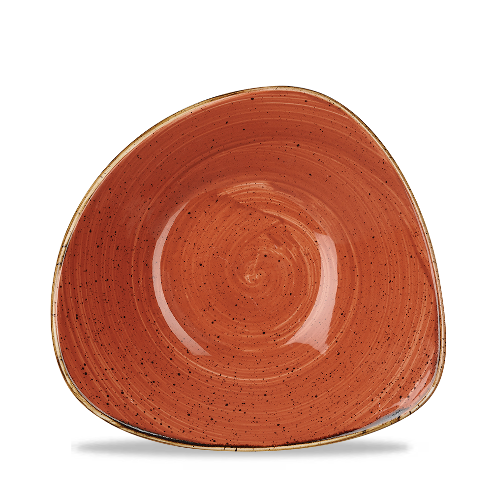 Churchill Super Vitrified Stonecast Orange Cream Bowl Dreieck, 18,5 cm / 37 cl, 12 Stück, Gewürzorange