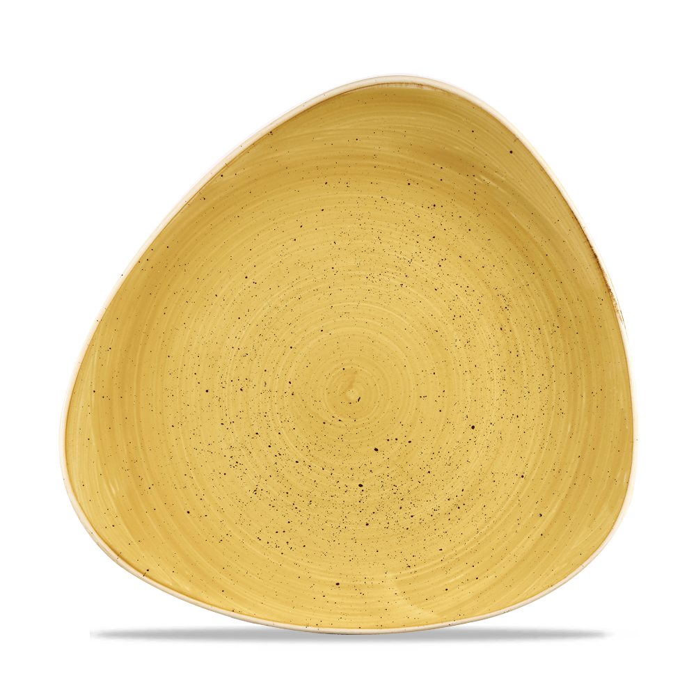Churchill Super Vitrified Stonecast Mustard Teller Dreieckig 26,5cm, 12 Stück, Senfsamen Gelb