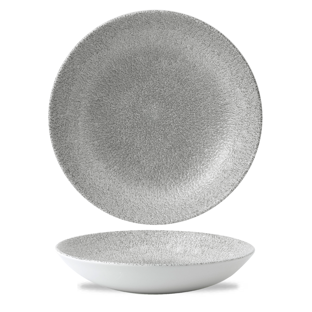 Churchill Super Vitrified Studio Prints Raku Jasper Grey Teller Tief Coup 24,8cm, 12 Stück, Rund