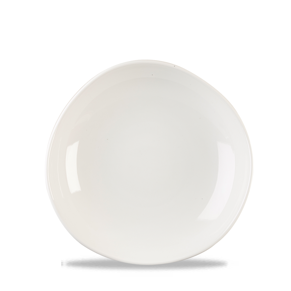 Churchill Super Vitrified Trace White Teller Tief Organisch 25,3cm, 12 Stück, Weiß, Organisch