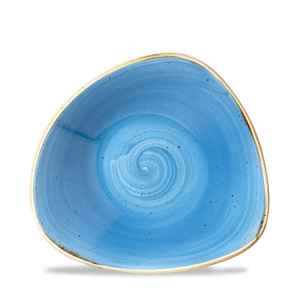 Churchill Super Vitrified Stonecast Cornflower Blue Bowl Dreieck, 18,5 cm / 37 cl, 12 Stück