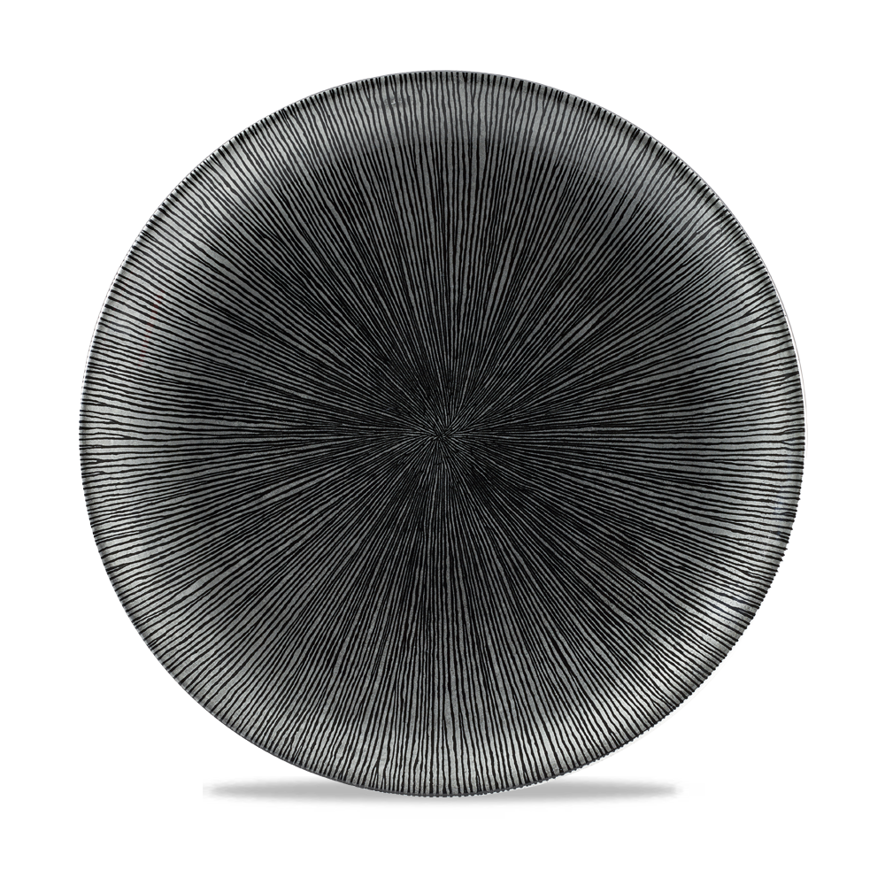 Churchill Studio Prints Agano Black Flache Coup Teller, 26 cm, 12 Stück