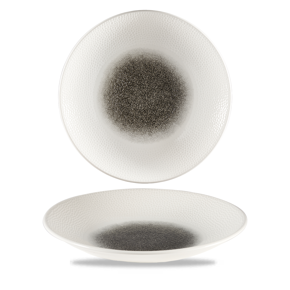 Churchill Isla Raku Quartz Schwarz Teller Tief Coup 27cm, 12 Stück