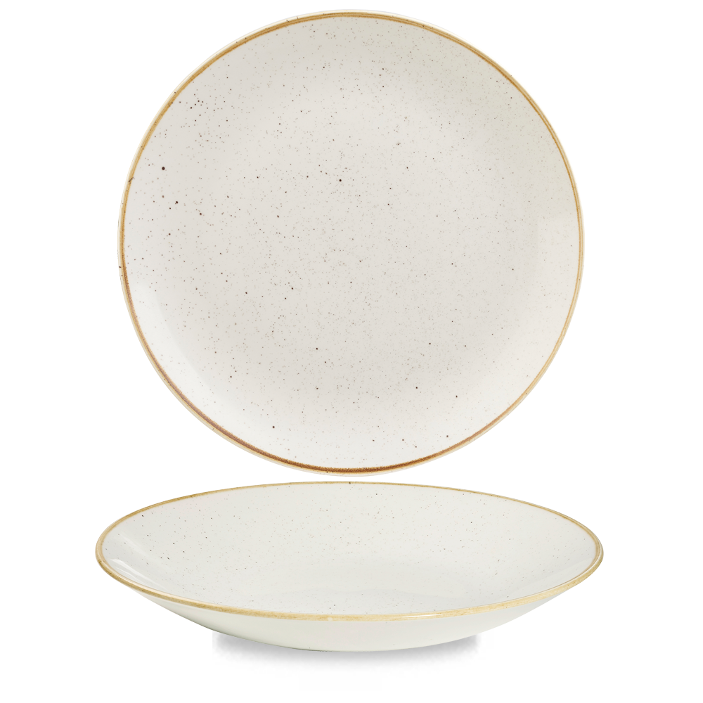 Churchill Super Vitrified Stonecast Barley White Teller Tief Coup 28cm, 12 Stück