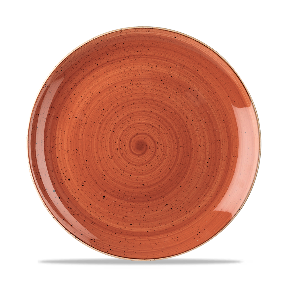 Churchill Super Vitrified Stonecast Orange Flache Coup Teller, 26 cm, 12 Stück, Gewürzorange