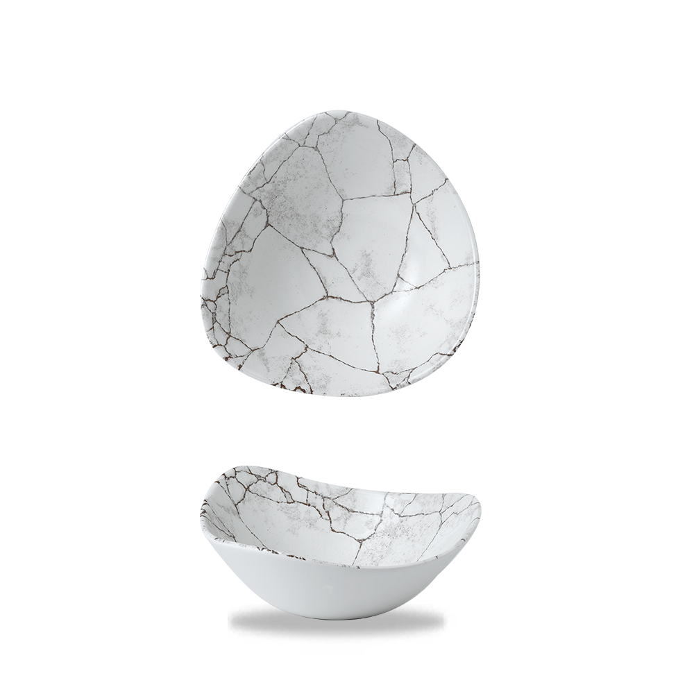 Churchill Super Vitrified Studio Prints Kintsugi Dreieckige Schale 18,5cm 37cl, 12 Stück, Agate Grau