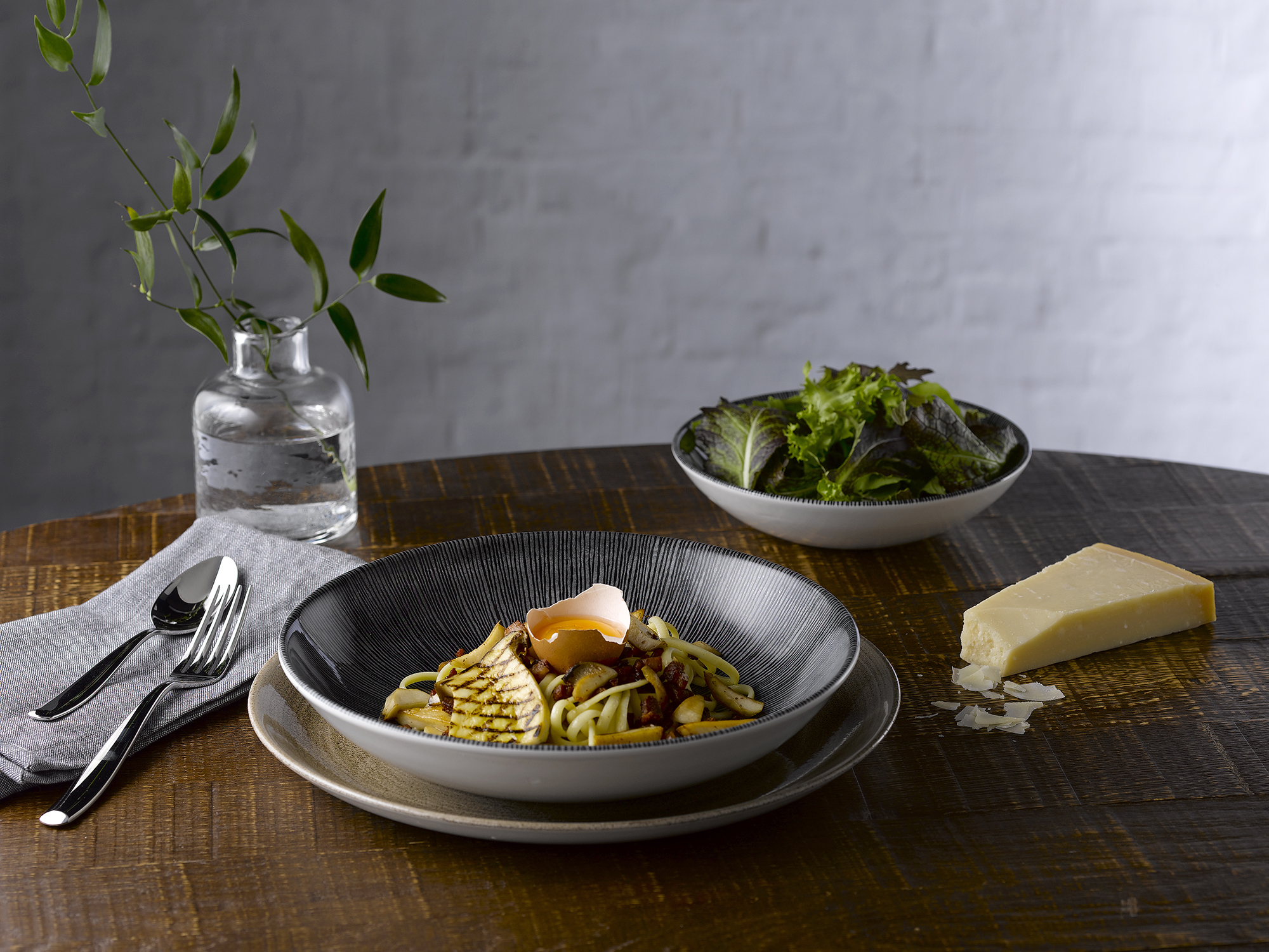 Churchill Studio Prints Agano Black Flache Coup Teller, 26 cm, 12 Stück