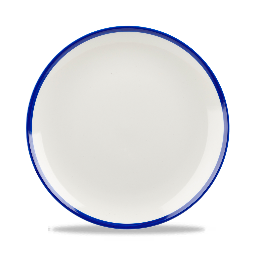 Churchill Retro Blue Flache Coup Teller, 21,84 cm, 12 Stück, Weiß, Rund