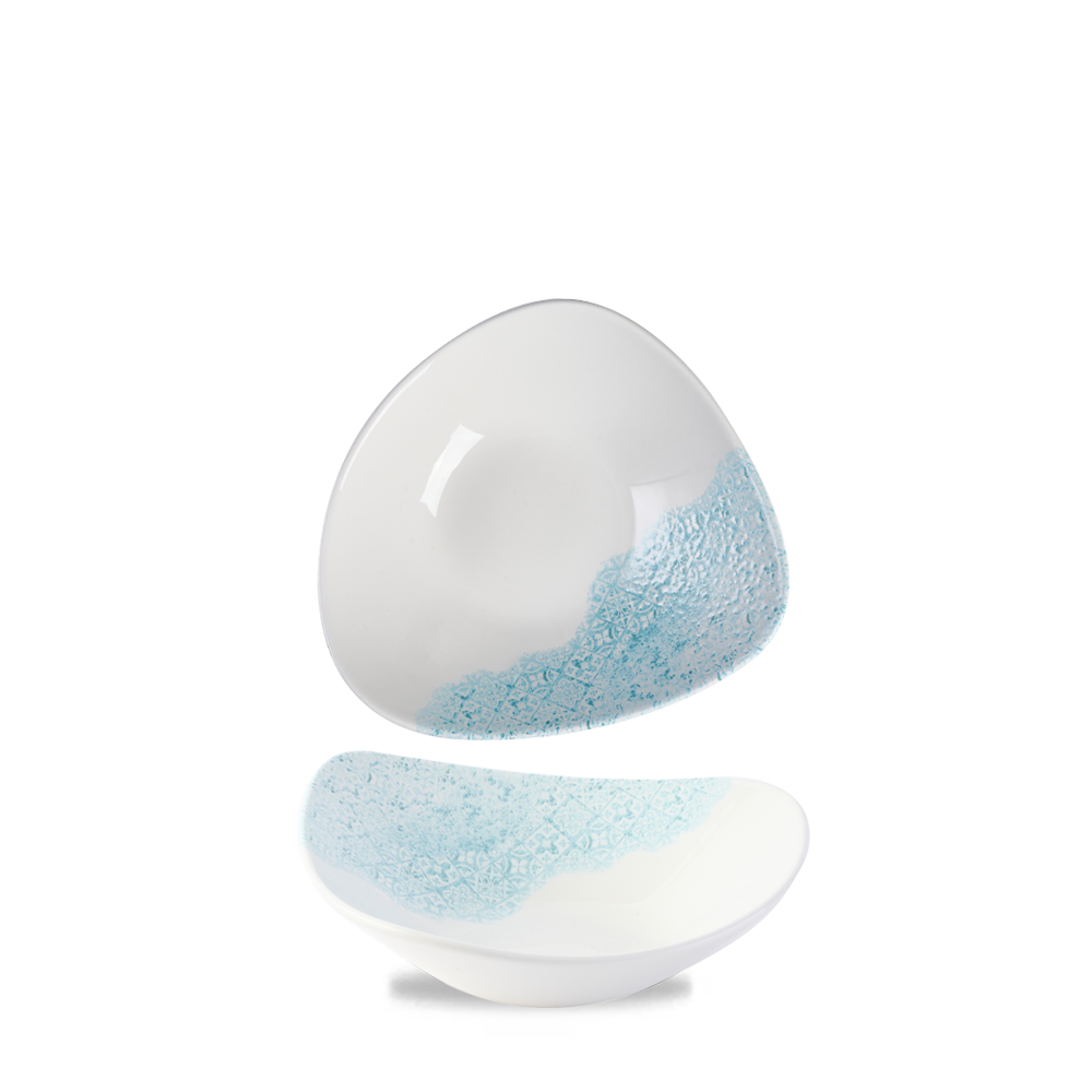 Churchill Super Vitrified Vintage Prints Med Tiles Med Tiles Accent Bowl Dreieck 18.5cm, 12 Stück Aquamarin Dreieck
