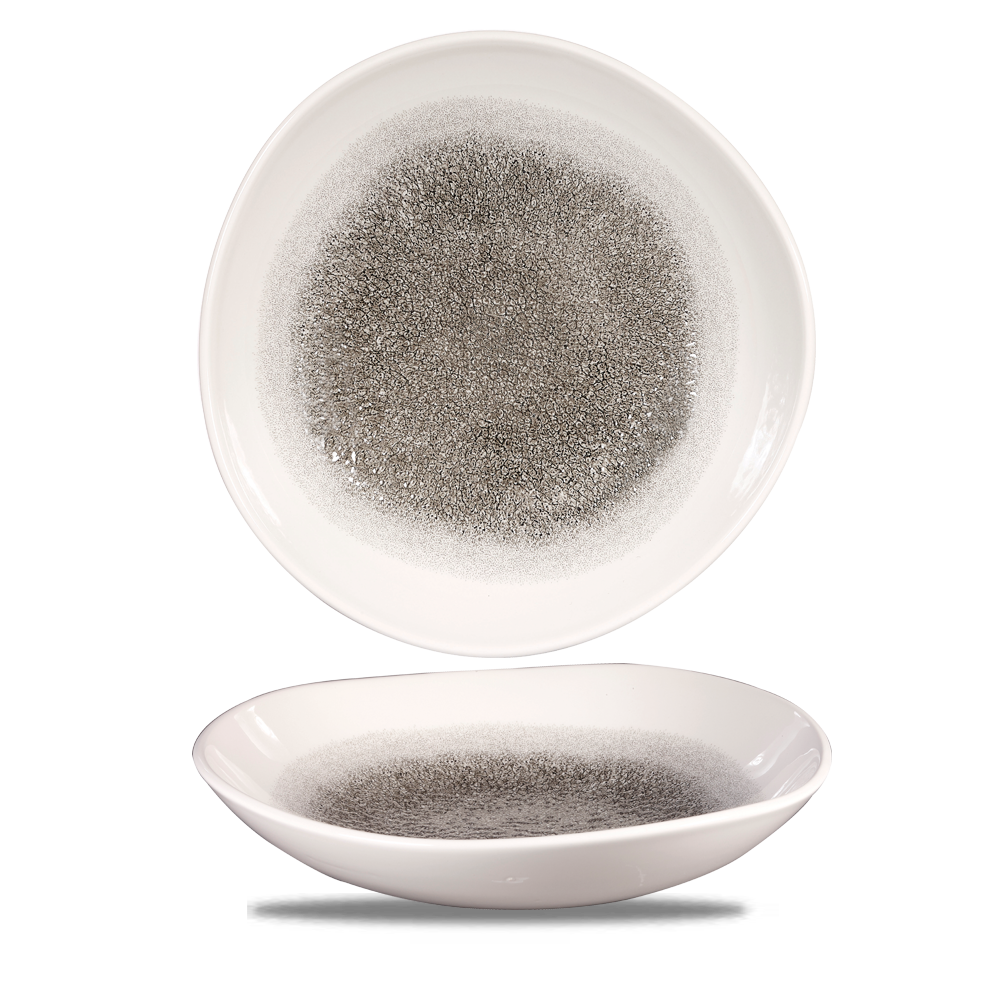 Churchill Super Vitrified Studio Prints Raku Quartz Black Teller Tief Organisch 26,4cm, 12 Stück