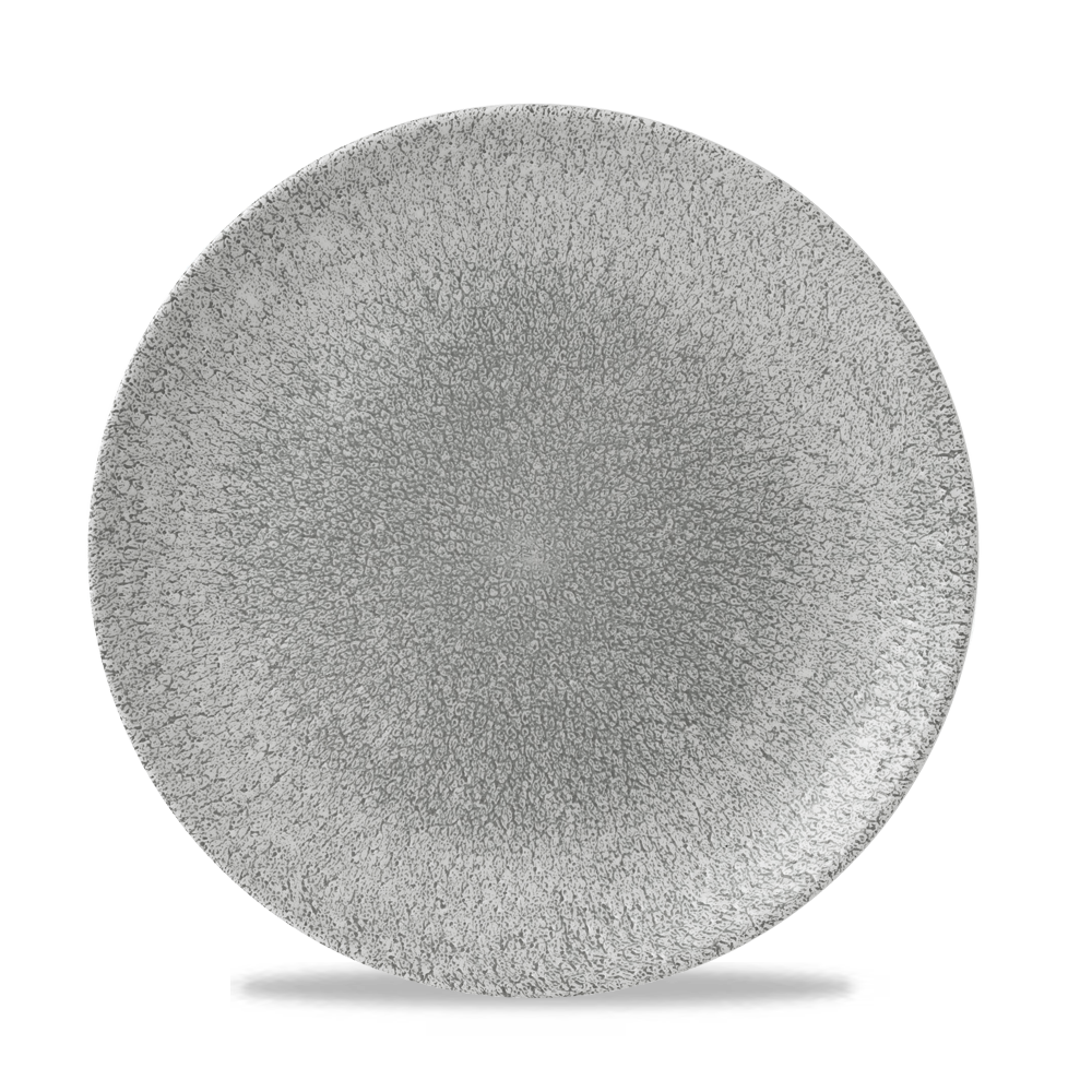 Churchill Super Vitrified Studio Prints Raku Jasper Grey Flache Coup Teller, 26 cm, 12 Stück