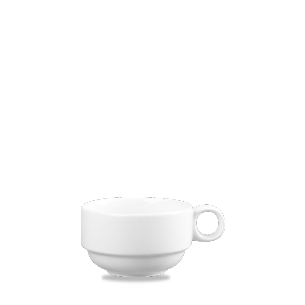 Churchill Super Vitrified Profil Weiß Kaffeetasse 20Cl Stablebar, 12 Stück, Rund